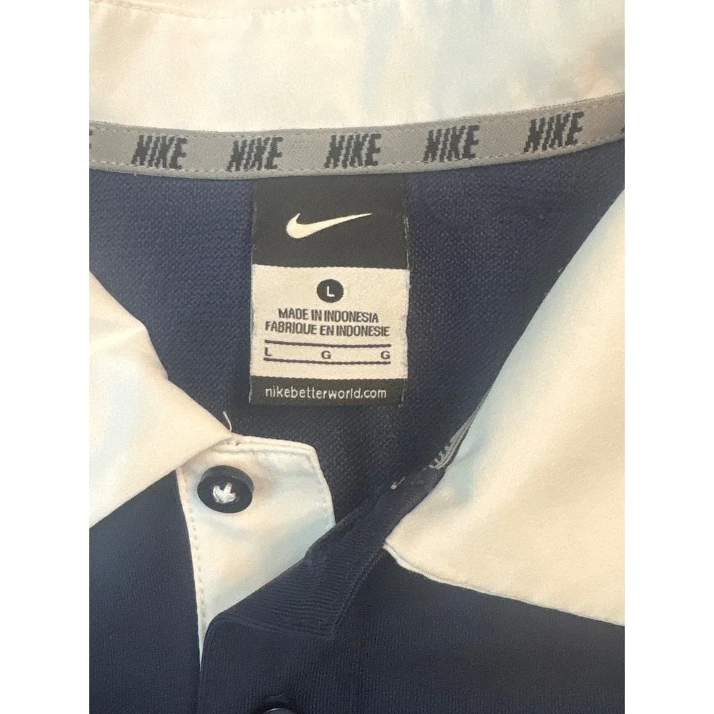 Nike Penn State Nittany Lions Dri-FIT Polo Shirt Mens Large Navy Blue White L